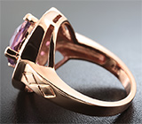 Стильное серебряное кольцо с аметистом и родолитами Серебро 925