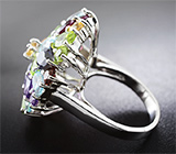 Праздничное серебряное кольцо с самоцветами Серебро 925