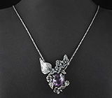 Оригинальный серебряный кулон с аметистом + цепочка Серебро 925