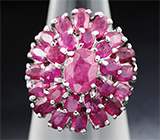 Превосходное серебряное кольцо с пурпурными сапфирами Серебро 925