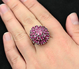 Превосходное серебряное кольцо с пурпурными сапфирами Серебро 925