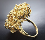 Эксклюзив! Авторское золотое кольцо с чистейшим александритом и бриллиантами Золото
