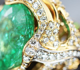 Эксклюзив! Роскошное золотое кольцо с уникальным параиба турмалином и бриллиантами 3,13 карат Золото