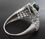 Серебряное кольцо с эфиопским черным опалом 1,32 карат Серебро 925