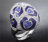 Серебряное кольцо с цветной эмалью Серебро 925