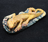 Камея-подвеска «Ящерка» из цельной яшмы 37 грамм 