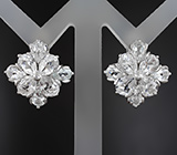 Серебряные серьги с бесцветными топазами Серебро 925