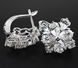 Серебряные серьги с бесцветными топазами Серебро 925