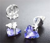 Пусеты с танзанитами
