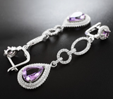 Изысканные серебряные серьги с аметистами Серебро 925