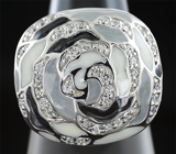 Оригинальное серебряное кольцо с цветной эмалью Серебро 925