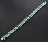 Серебряный браслет с изумрудами Серебро 925