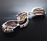 Кулон с резными аметринами и разноцветными сапфирами