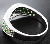 Элегантное серебряное кольцо с цаворитами Серебро 925