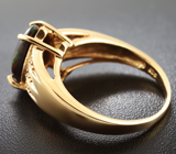 Серебряное кольцо с кристаллическим черным опалом 2,2 карат Серебро 925