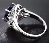 Замечательное серебряное кольцо с уругвайским аметистом Серебро 925
