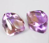 Серьги с аметринами, желтыми сапфирами и бесцветными цирконами