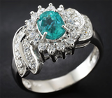 Чудесное серебряное кольцо с небесно-голубым апатитом Серебро 925