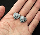 Шикарные серебряные серьги с голубыми топазами Серебро 925
