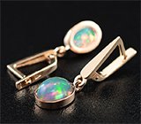 Серьги с эфиопскими кристаллическими опалами