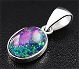 Кулон с кристаллическим черным опалом