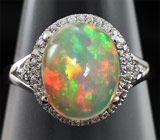 Серебряное кольцо c эфиопским опалом Серебро 925