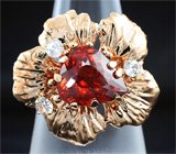 Кольцо с ярко-оранжевым спессартином гранатом