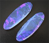 Серьги с черными австралийскими дублет опалами