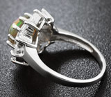 Чудесное серебряное кольцо с многоцветным эфиопским опалом 2,13 карат Серебро 925