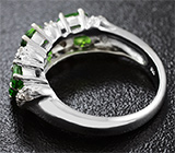 Стильное серебряное кольцо с диопсидами Серебро 925
