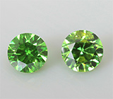 Пара уральских демантоидов 0,38 карат 