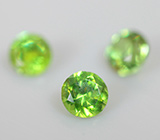 Набор из 3 уральских демантоидов 0,67 карат 