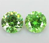 Пара уральских демантоидов 0,8 карат 