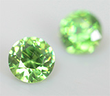 Пара уральских демантоидов 0,8 карат 