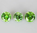 Набор из 3 уральских демантоидов 1,01 карат 