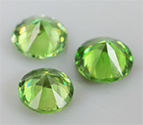 Набор из 3 уральских демантоидов 1,01 карат 