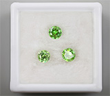 Набор из 3 уральских демантоидов 1,01 карат 