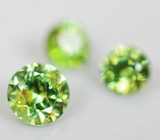 Набор из 3 уральских демантоидов 1,08 карат 