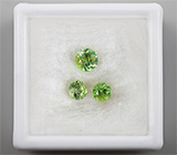 Набор из 3 уральских демантоидов 1,08 карат 