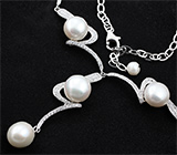 Изысканное серебряное колье с жемчугом Серебро 925