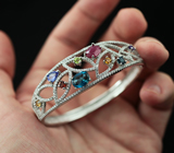 Серебряный браслет с самоцветами Серебро 925