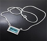 Кулон на цепочке с сине-зеленым турмалином!