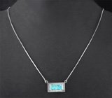 Кулон на цепочке с сине-зеленым турмалином!