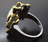 Серебряное кольцо с доминиканским ларимаром Серебро 925