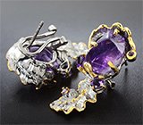 Серебряные серьги с уругвайскими аметистами Серебро 925