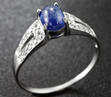 Изящное серебряное кольцо с синим сапфиром 1,4 карат Серебро 925
