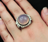 Серебряное кольцо c розовым кварцем и родолитами гранатами Серебро 925