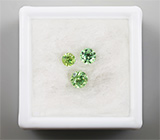 Набор из 3 уральских демантоидов 0,82 карат 