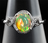 Серебряное кольцо с эфиопским solid опалом Серебро 925