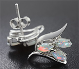 Серебряные серьги с эфиопскими solid опалами Серебро 925
